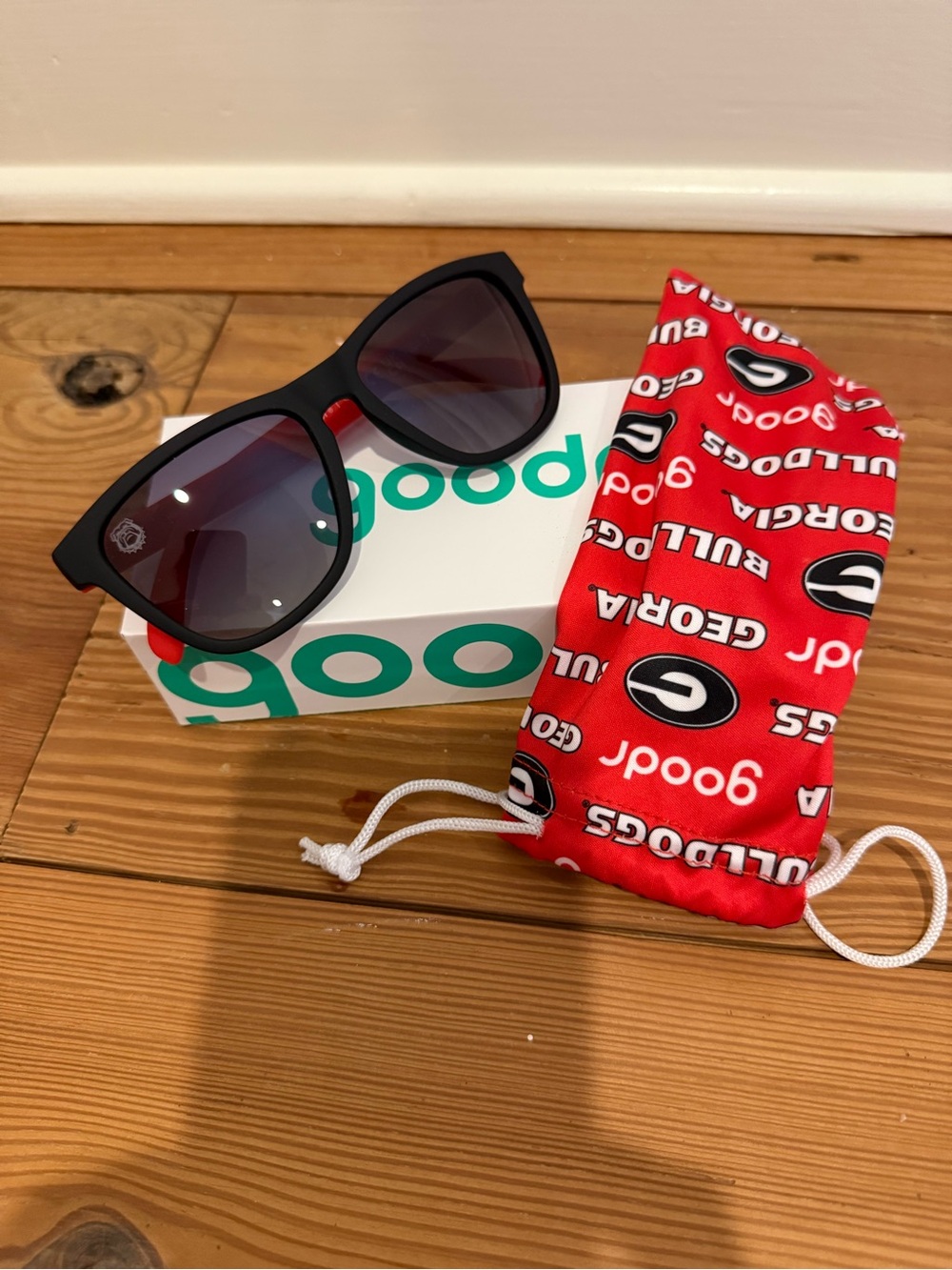 New Goodr University of Georgia matte black and red polarized sunglasses